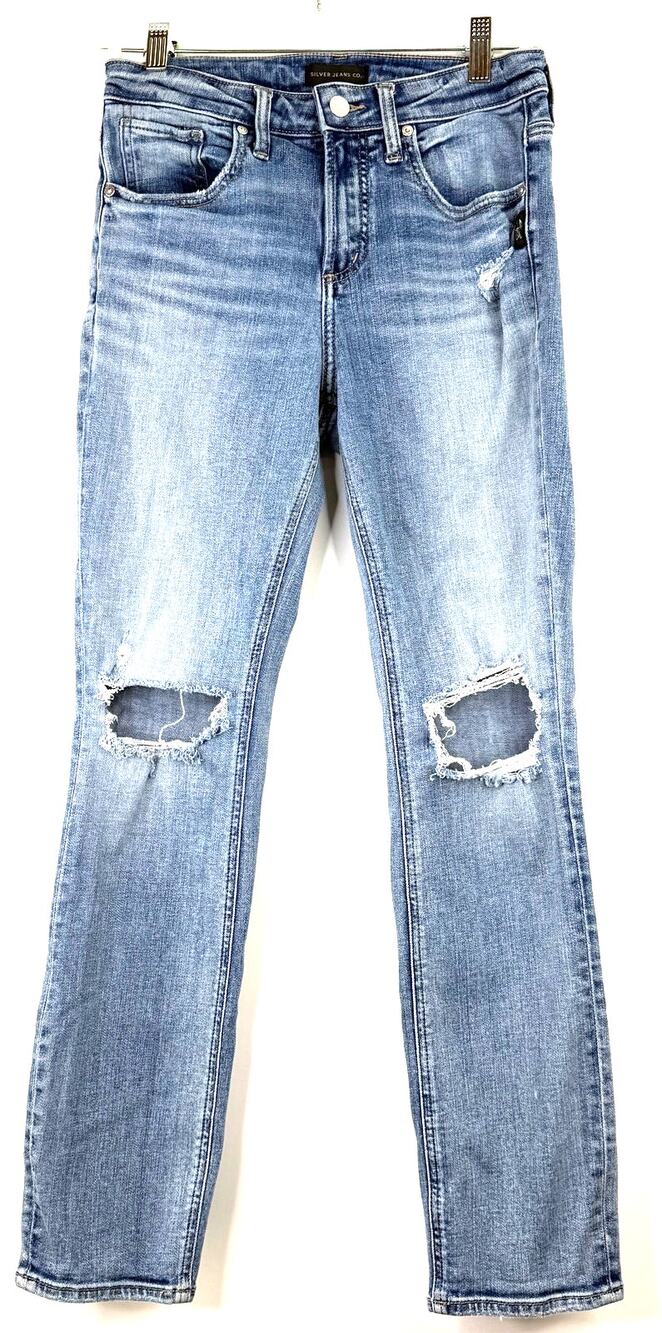 Silver Women's Beau Distressed Jeans Size 26 x 28